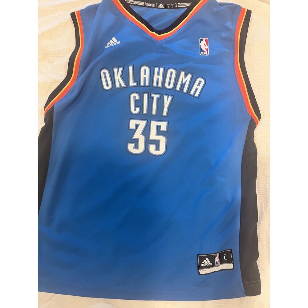 Oklahoma City Thunder Kevin Durant #35 Adidas Jersey Youth Size Large Blue NBA